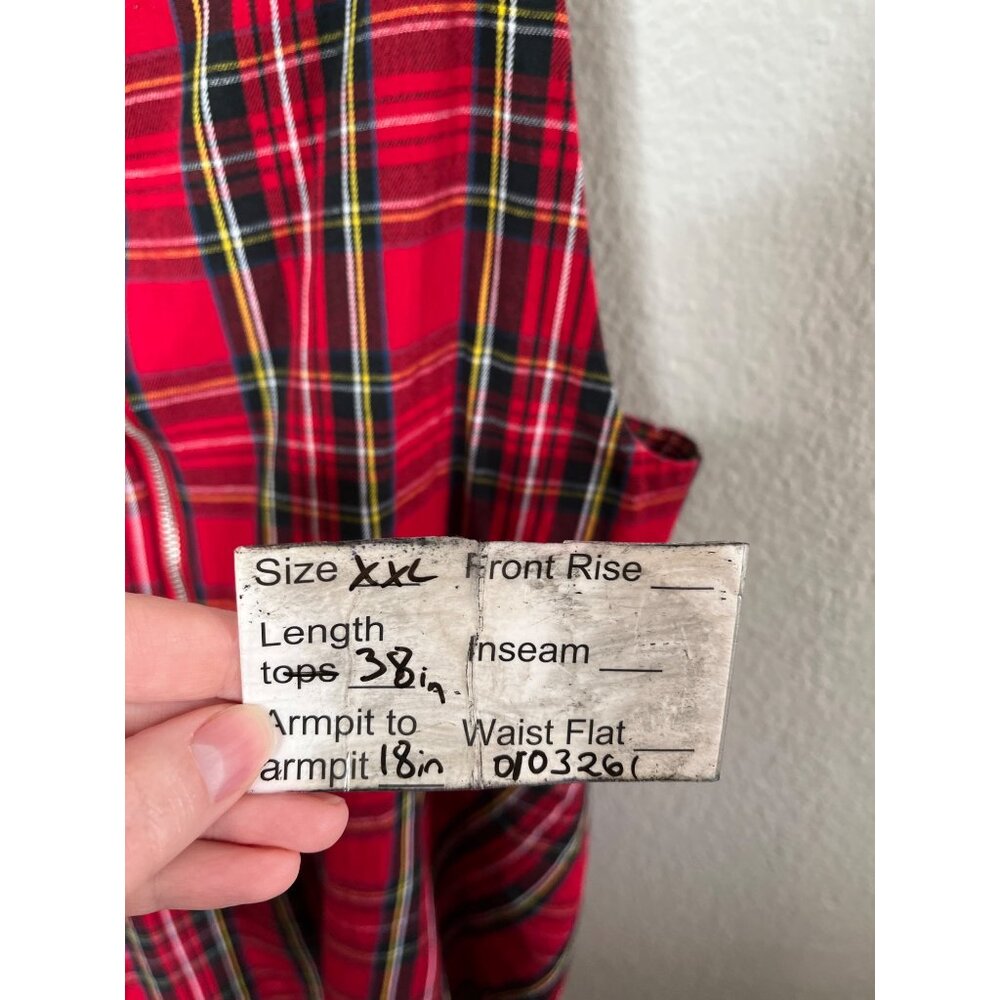 Hot Topic Womens Red Black Plaid O-Ring Shirtall size XXL - Picture 5 of 10